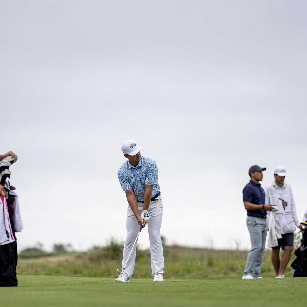 Golfer on the course for a first round